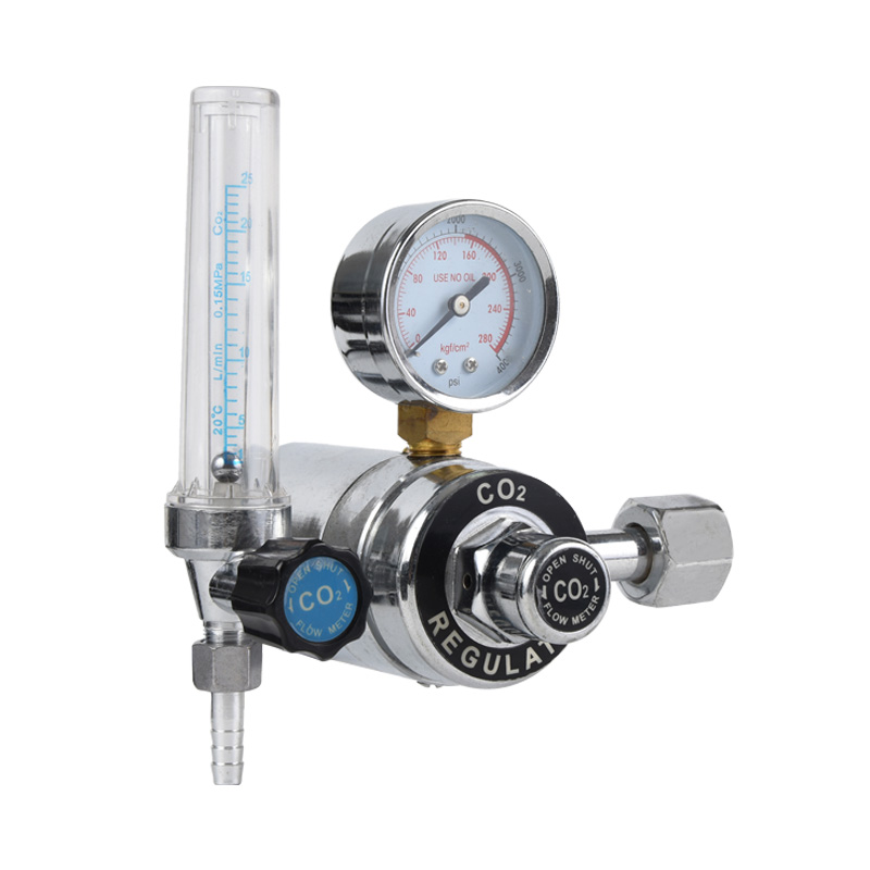 Regulador de CO2 de dióxido de carbono tipo aquecido Regulador de gás de latão completo com pressão ajustável